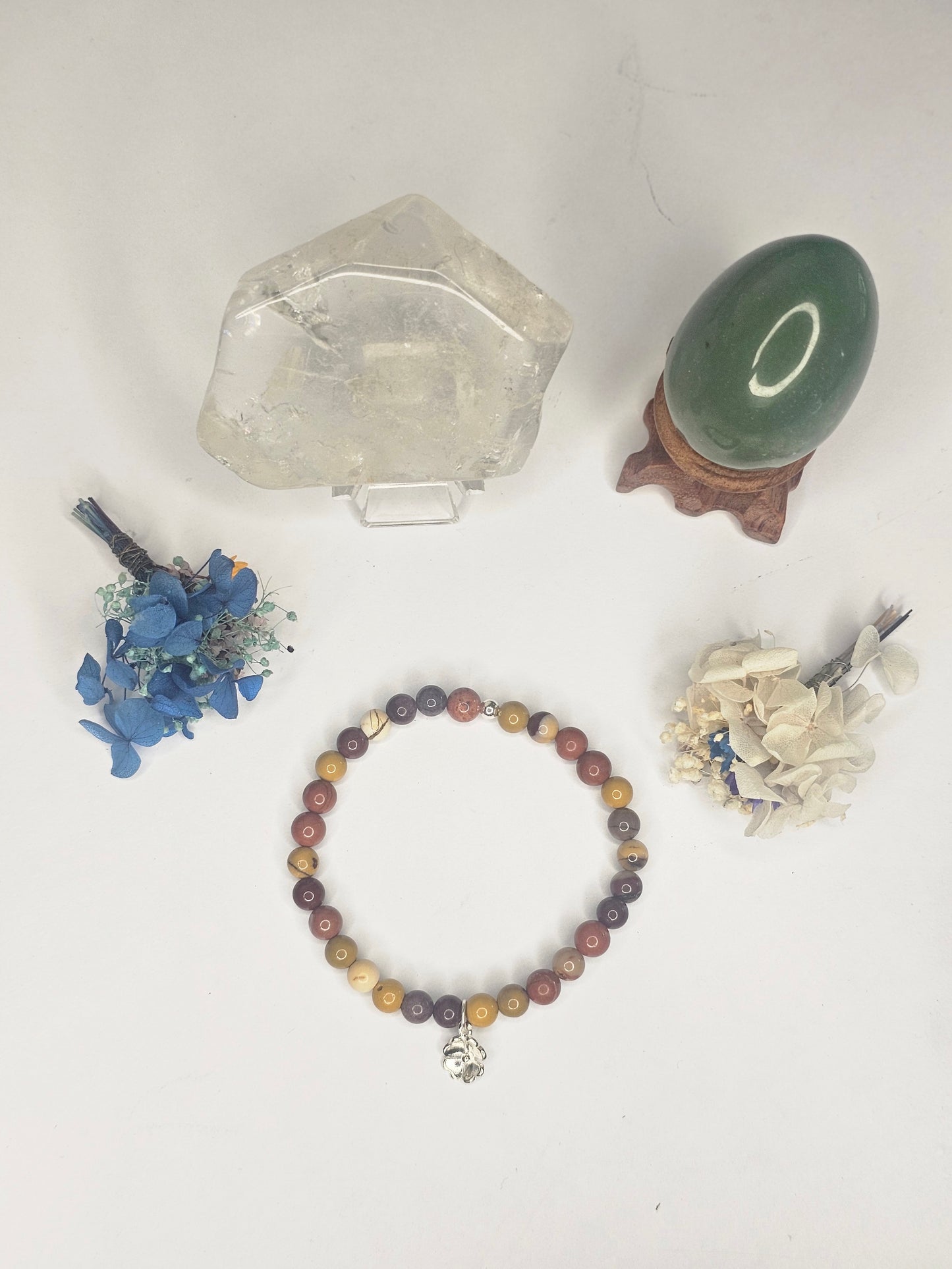 Mookaite Flower Charm Bracelet