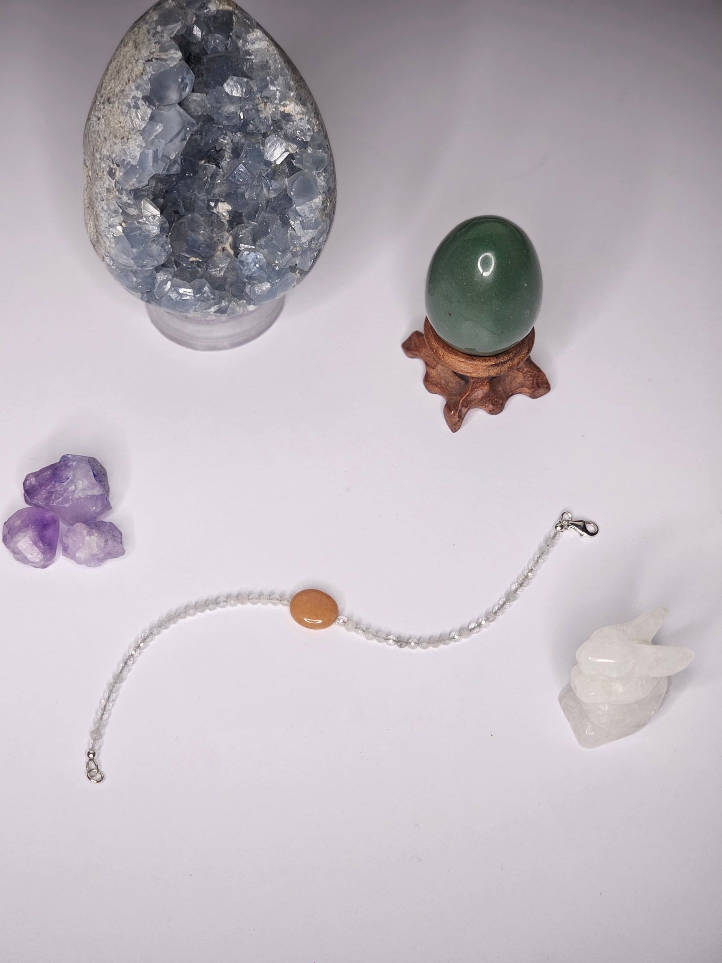 Clear Quartz Red Aventurine Bracelet