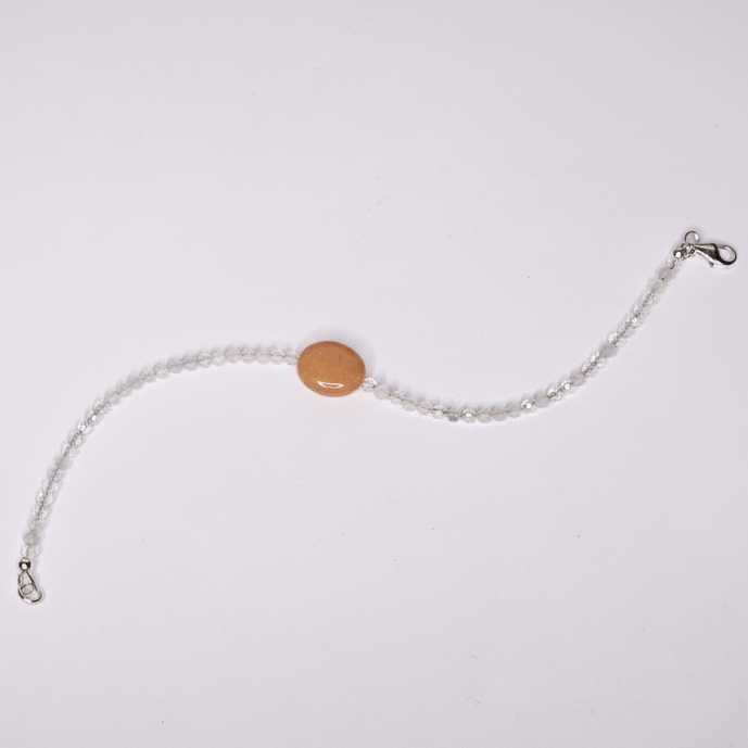 Clear Quartz and Red Aventurine Bracelet