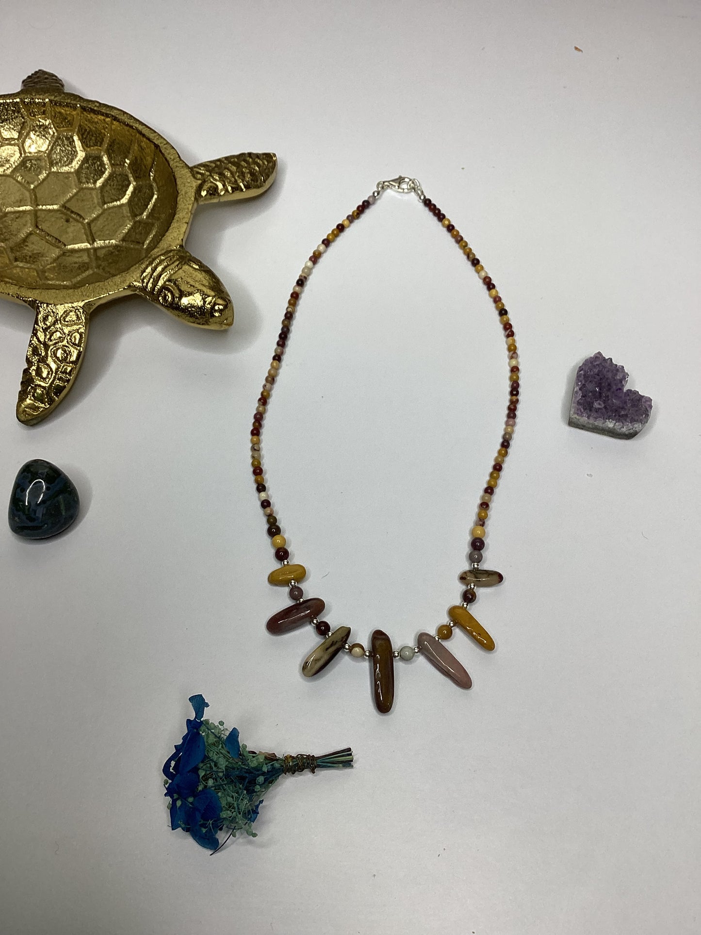 Mookaite Chip Sterling Silver Necklace