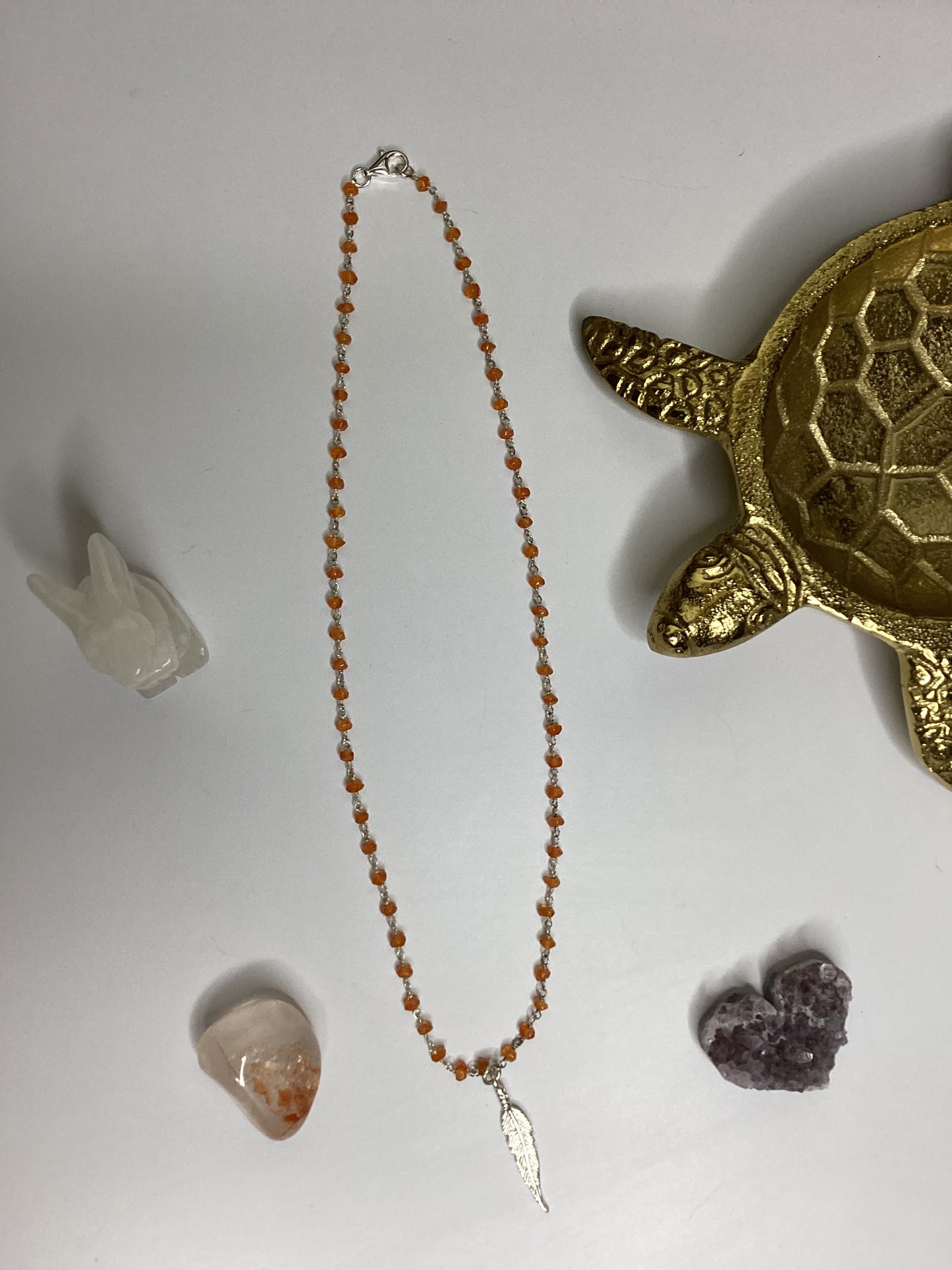 Carnelian with Feather Charm