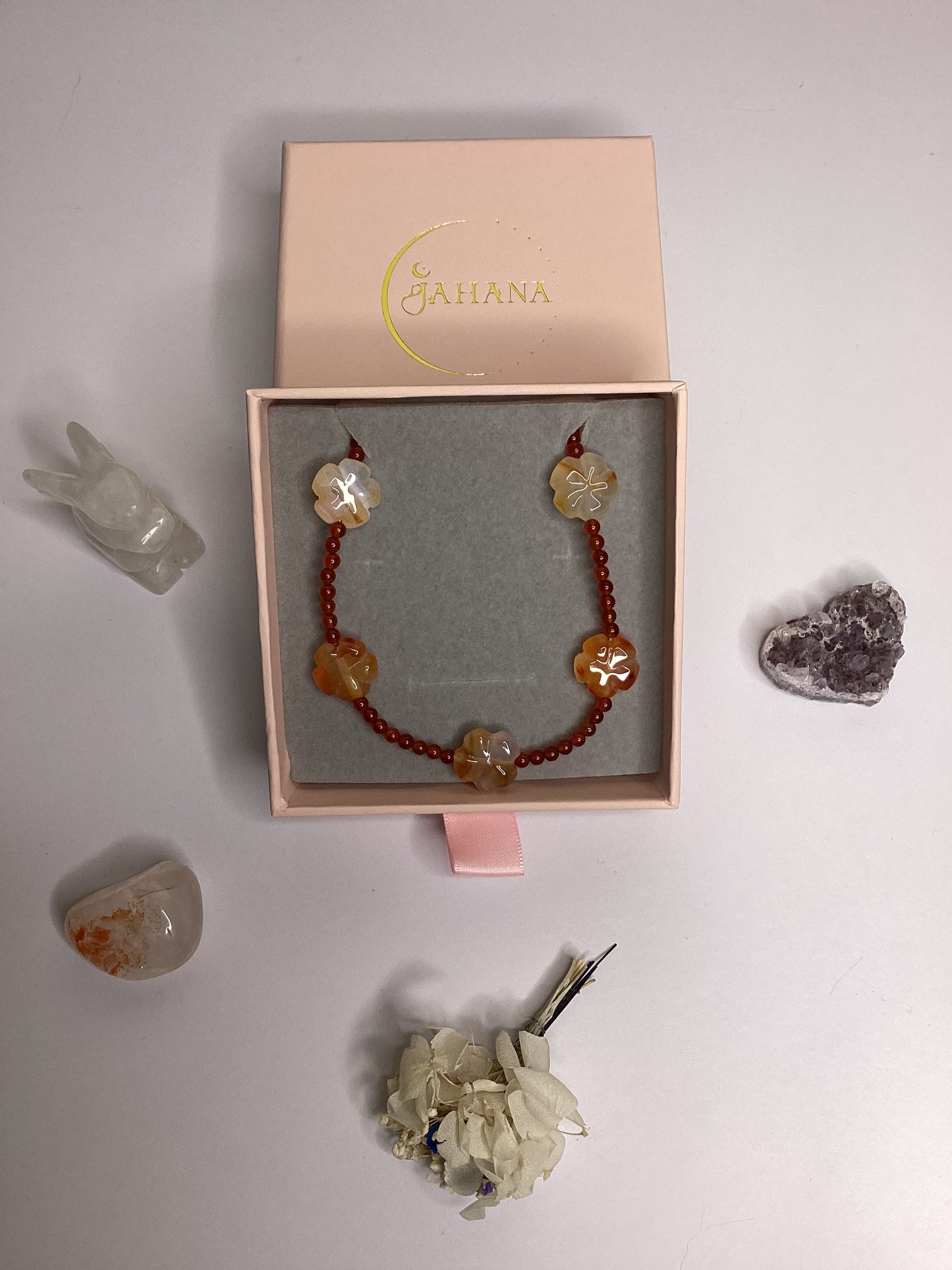 Carnelian Flower Necklace