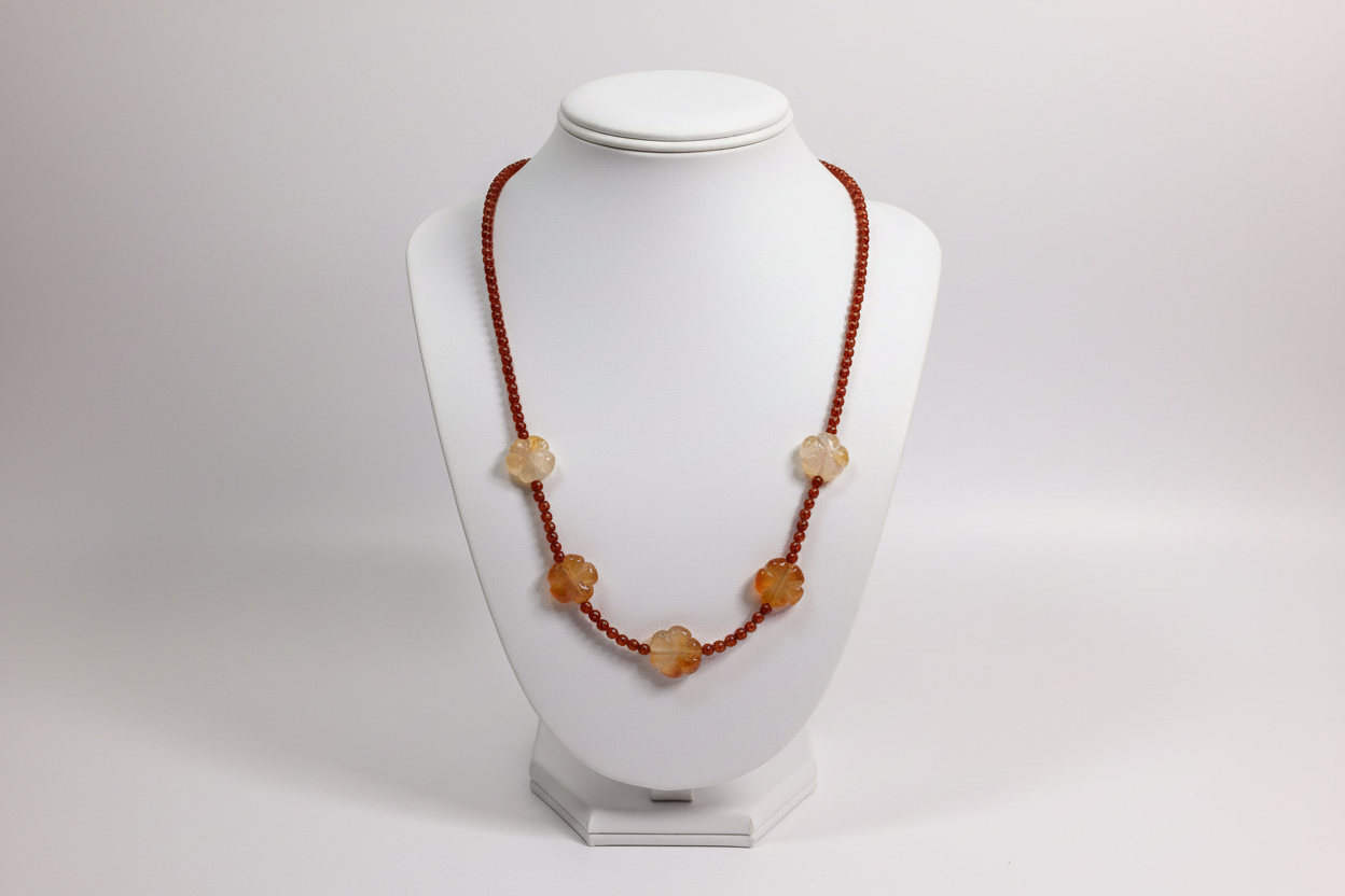 Carnelian Flower Necklace