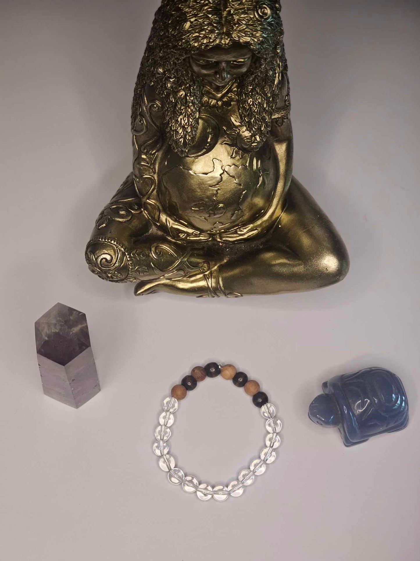 Clear Quartz and Rosewood Bracelet