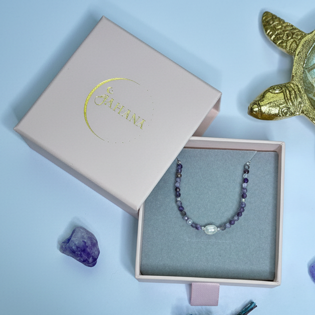 Amethyst and Freshwater Pearl Kids Bracelet