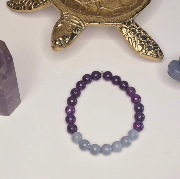 Charoite and Angelite Bracelet