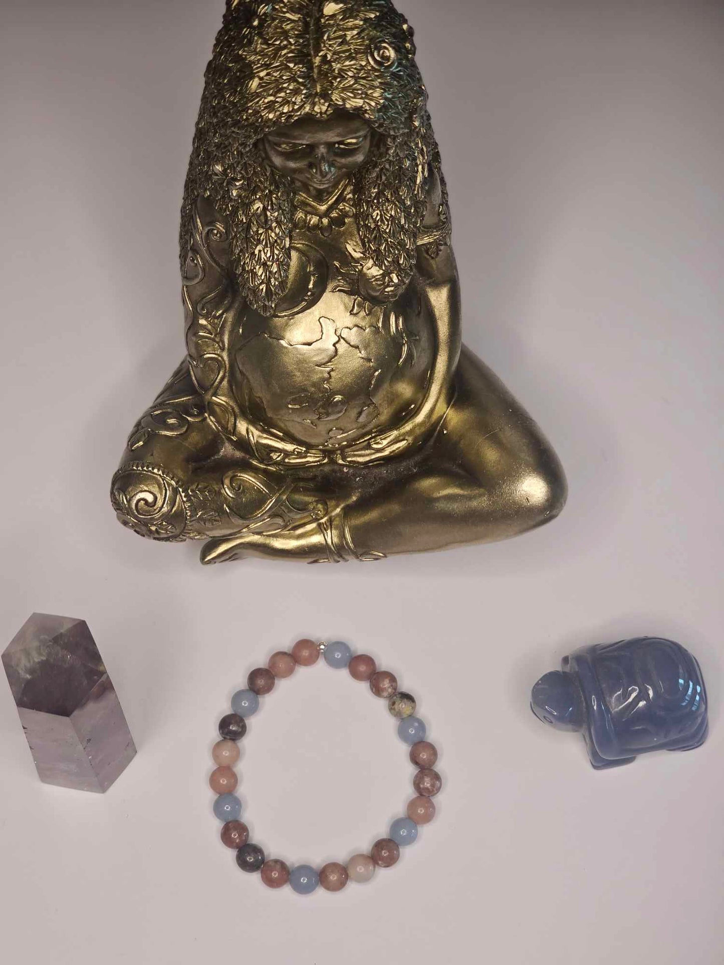 Cherry Blossom Jasper, Angelite and Russian Serpentine