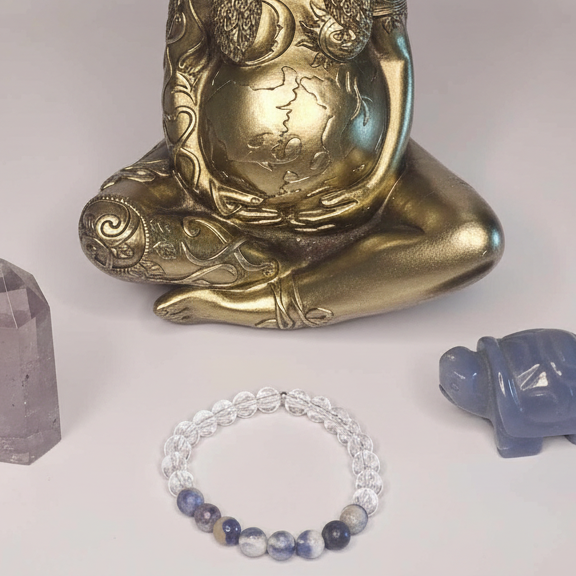 Clear Quartz and Sodalite Bracelet