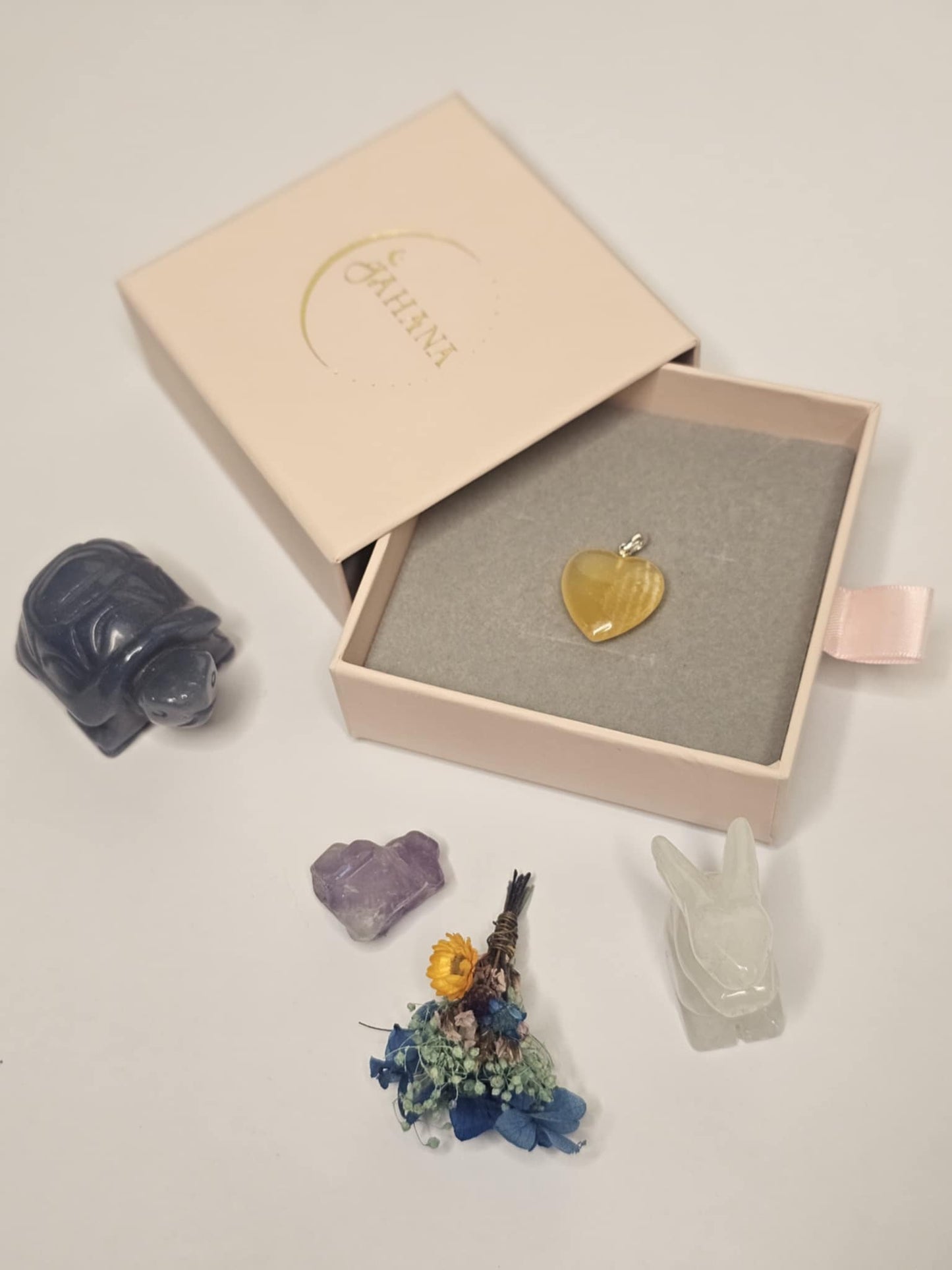 Honey Calcite Heart Shaped Pendant