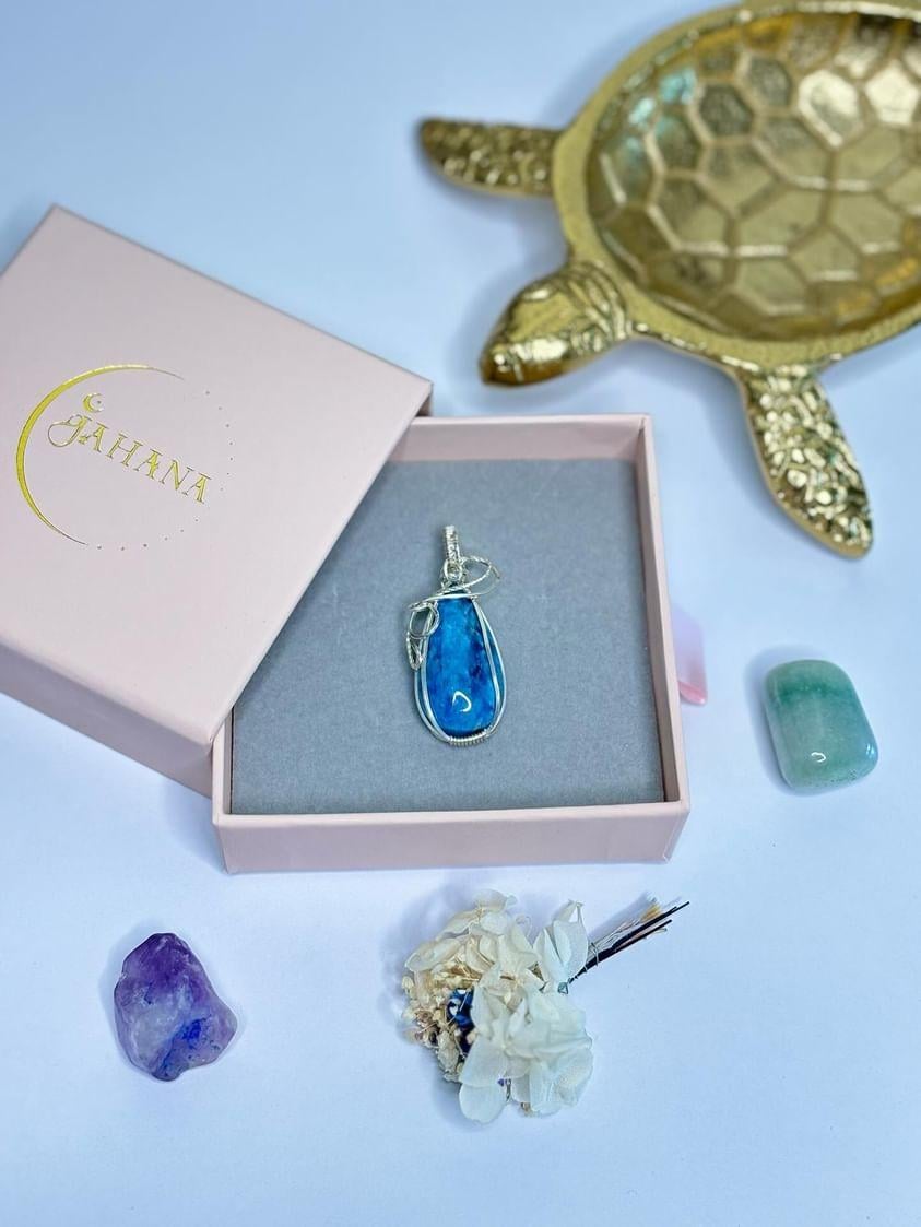Blue Apatite Swirl Pendant