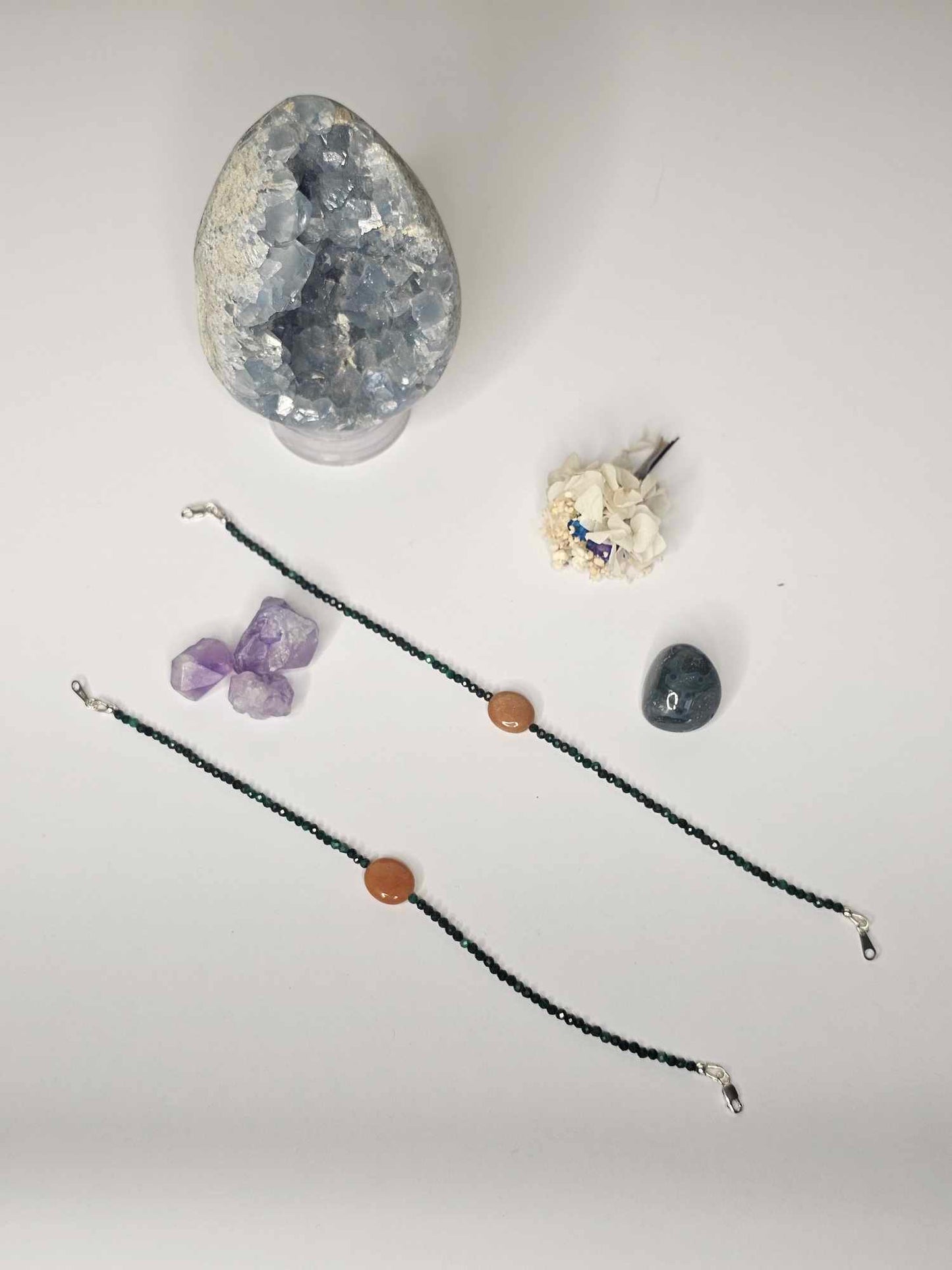 Malachite and Red Aventurine Anklet