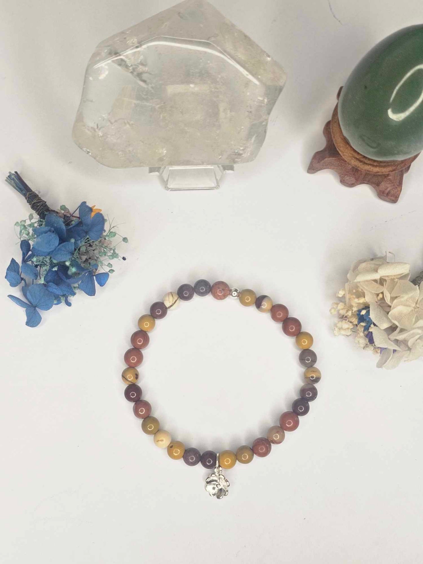 Mookaite Flower Charm Bracelet