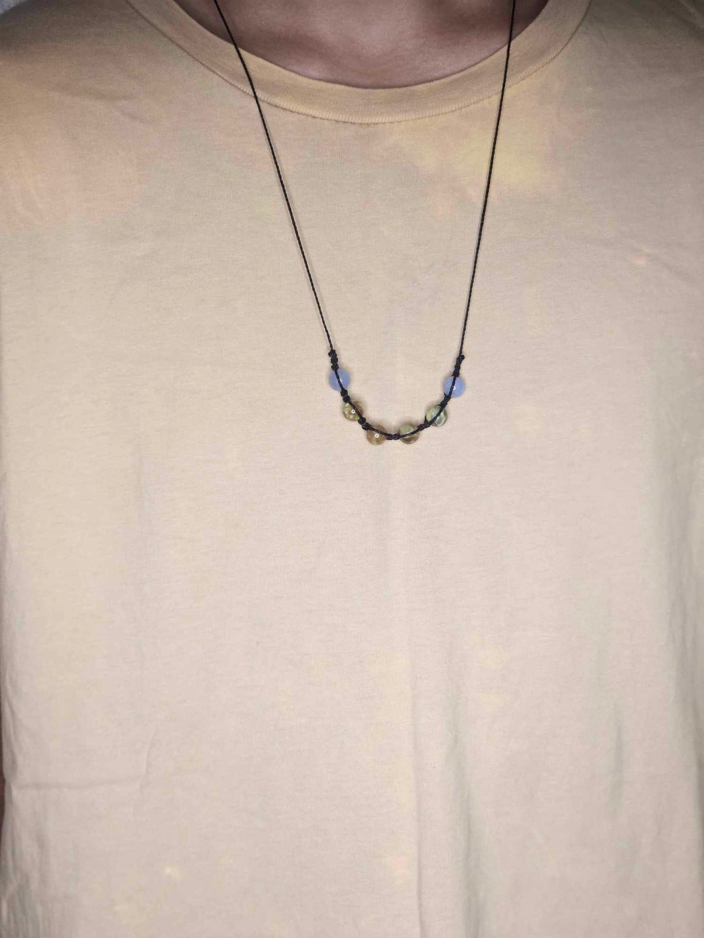 Russian Blood Serpentine Jade & Aquamarine Necklace