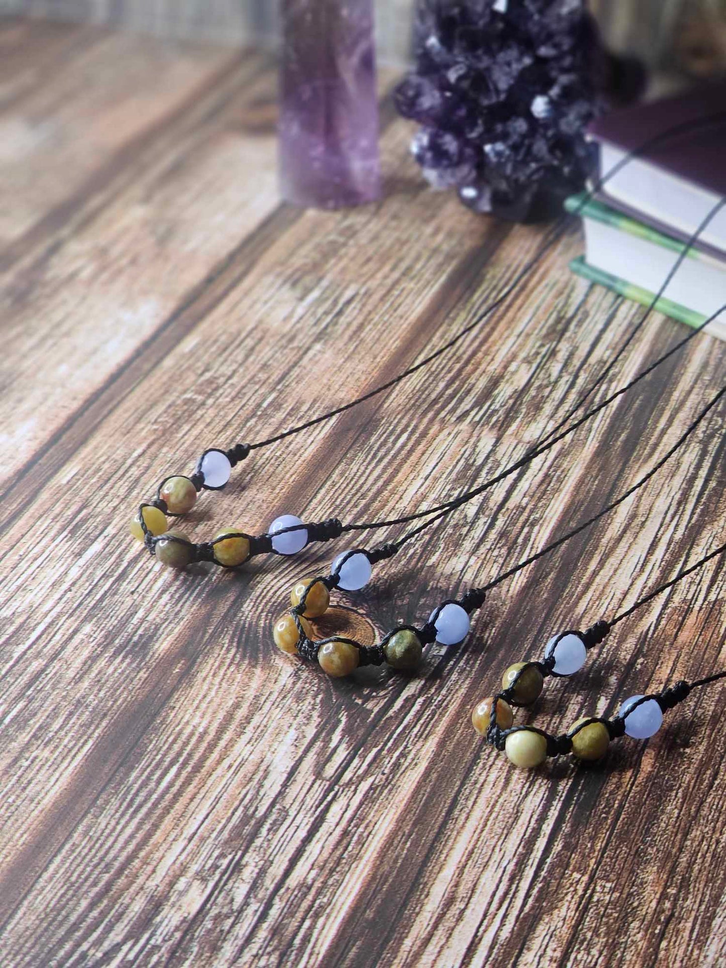 Russian Blood Serpentine Jade & Aquamarine Necklace