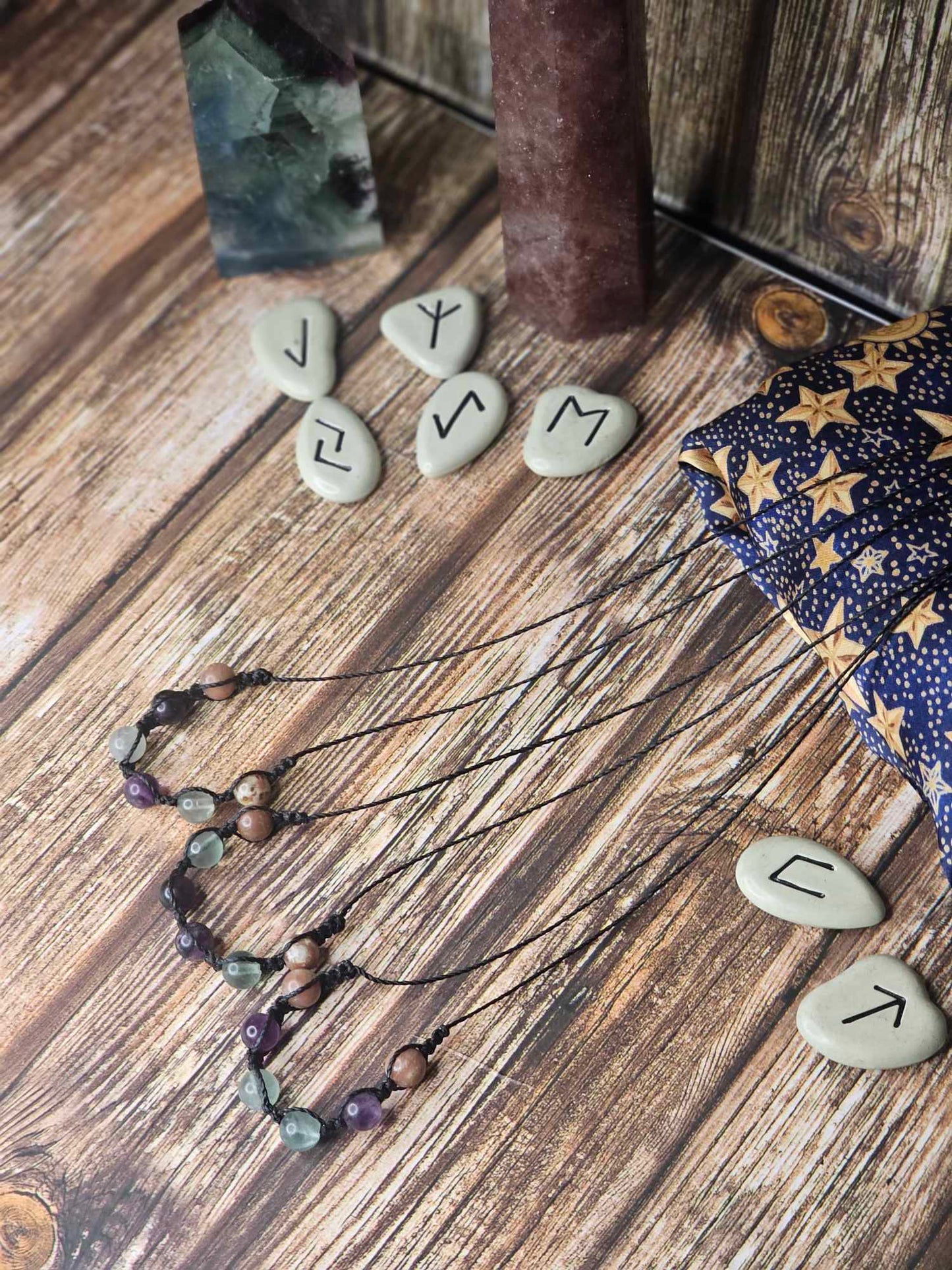 Fluorite & Cherry Blossom Jasper Necklace