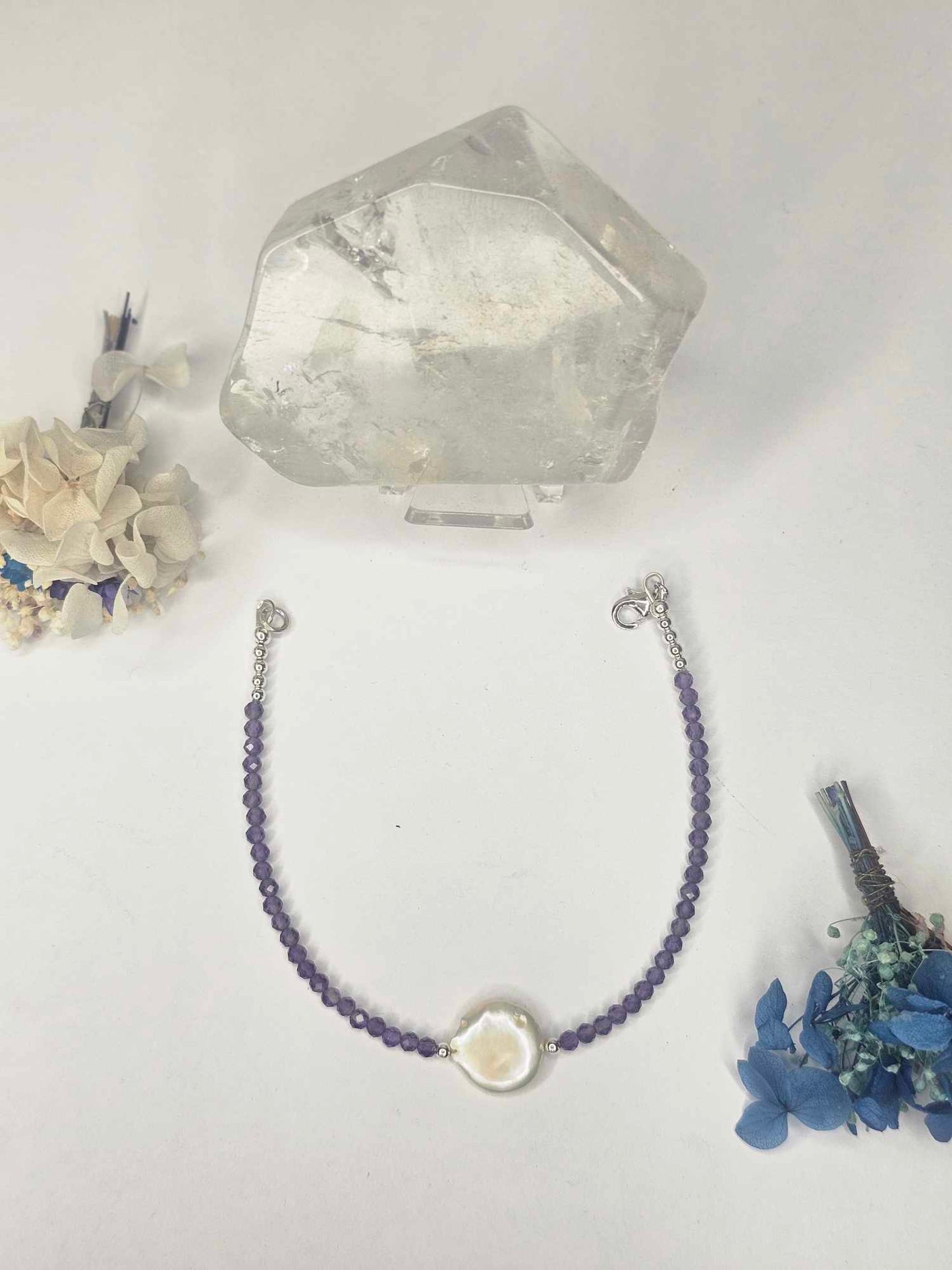 Amethyst With Freshwater Pearl Bracelet