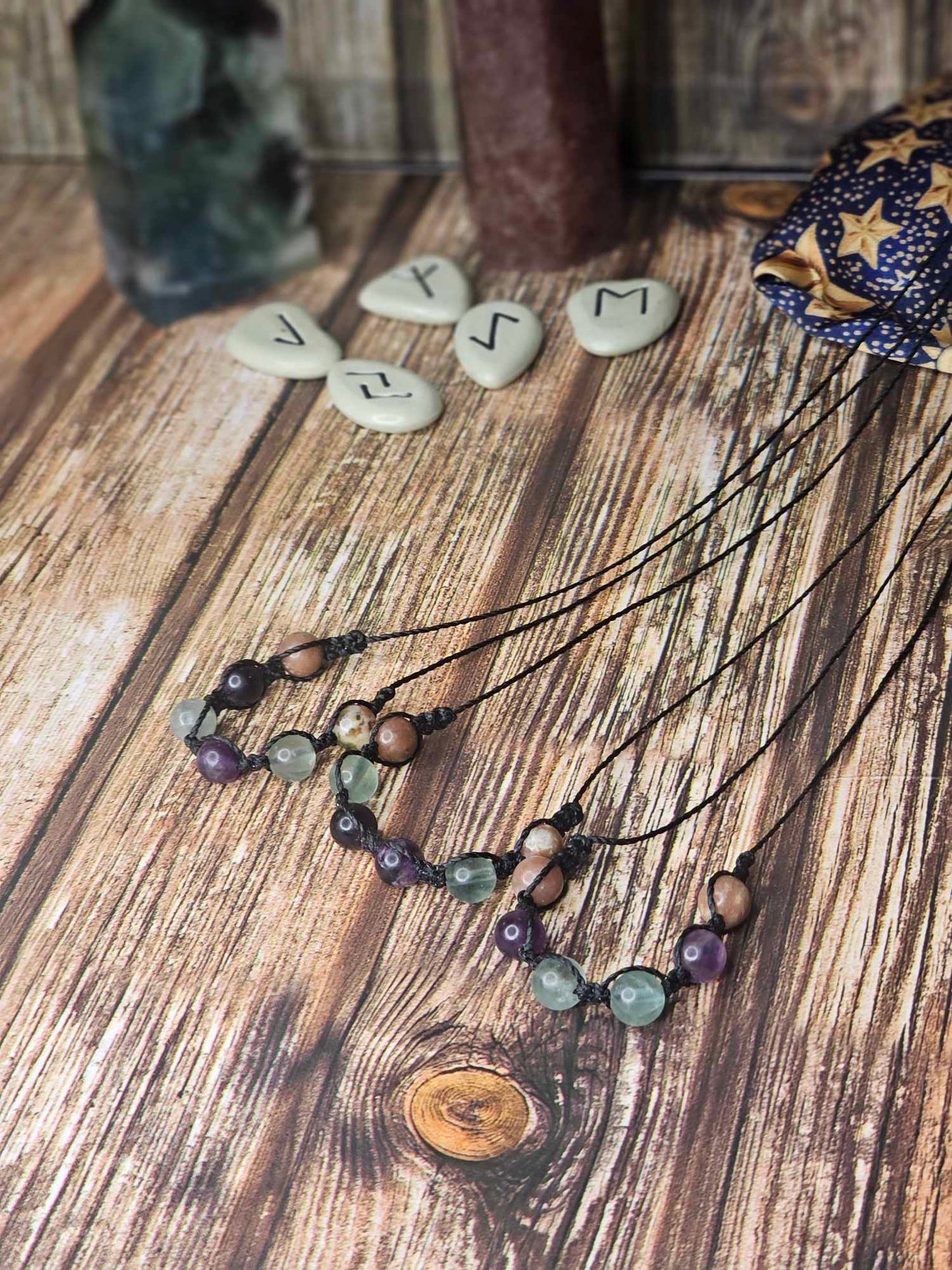 Fluorite & Cherry Blossom Jasper Necklace