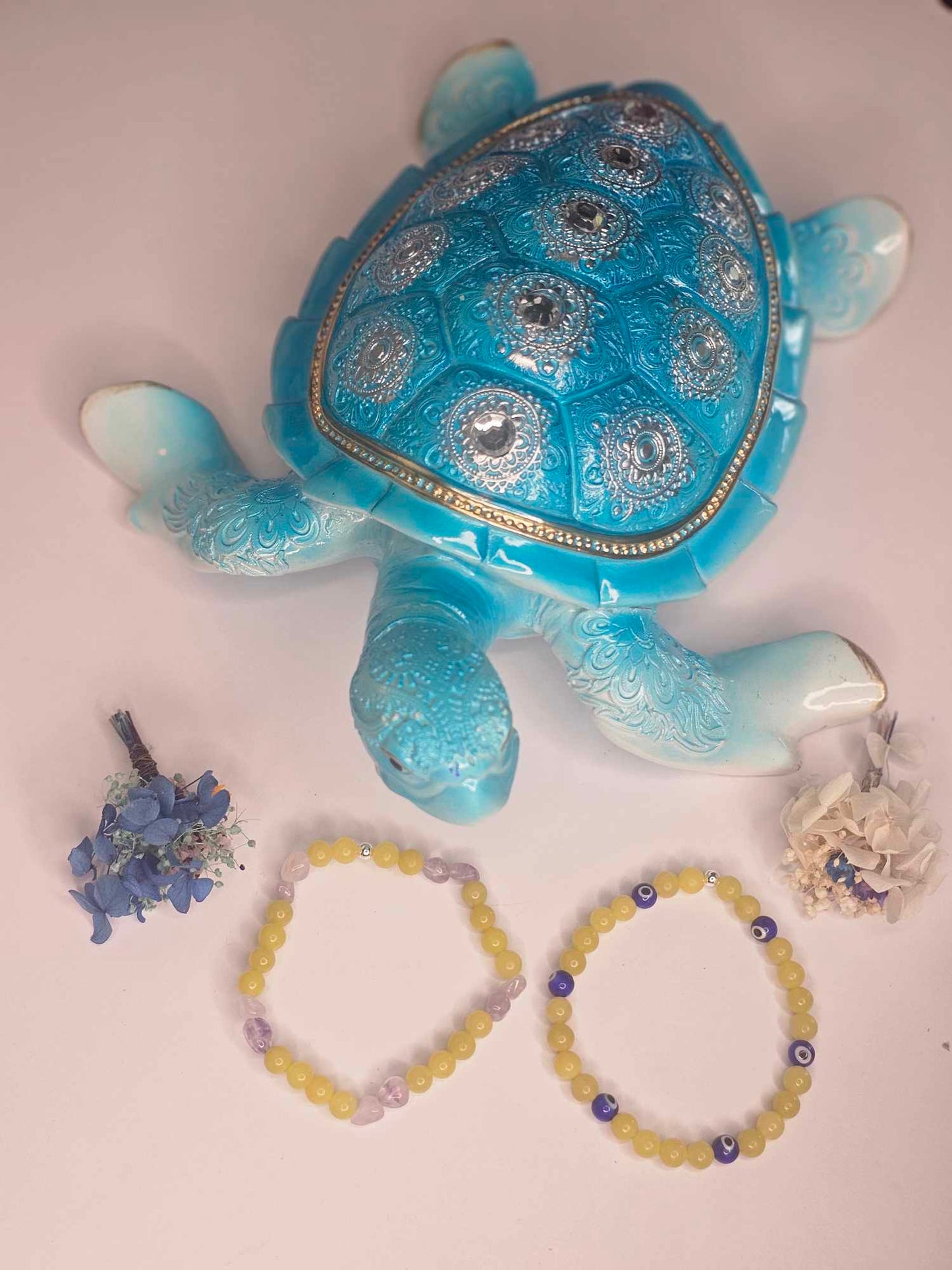 Evil Eye With Lemon Jade Bracelet