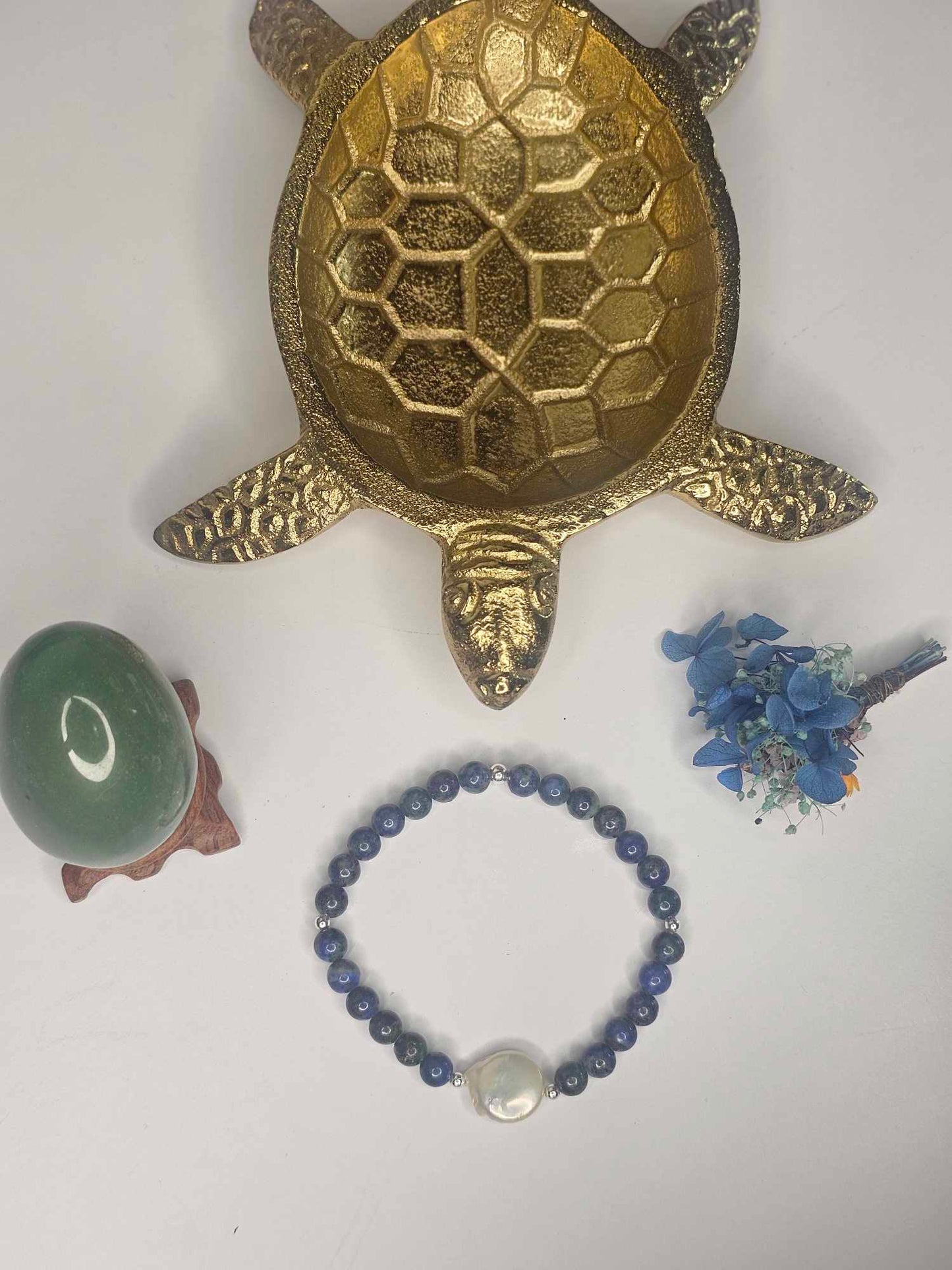 Green Lapis Lazuli & Freshwater Pearl