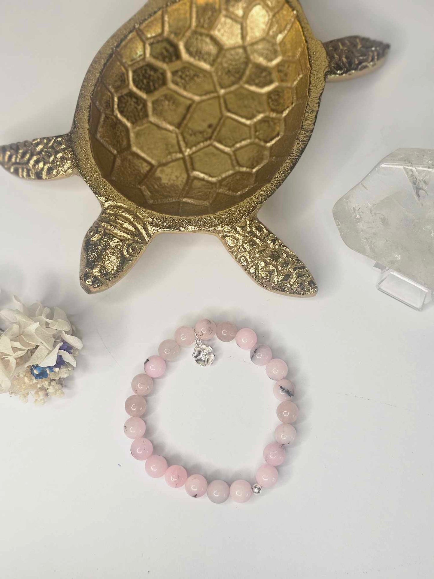 Cherry Blossom Jasper With Flower Charm