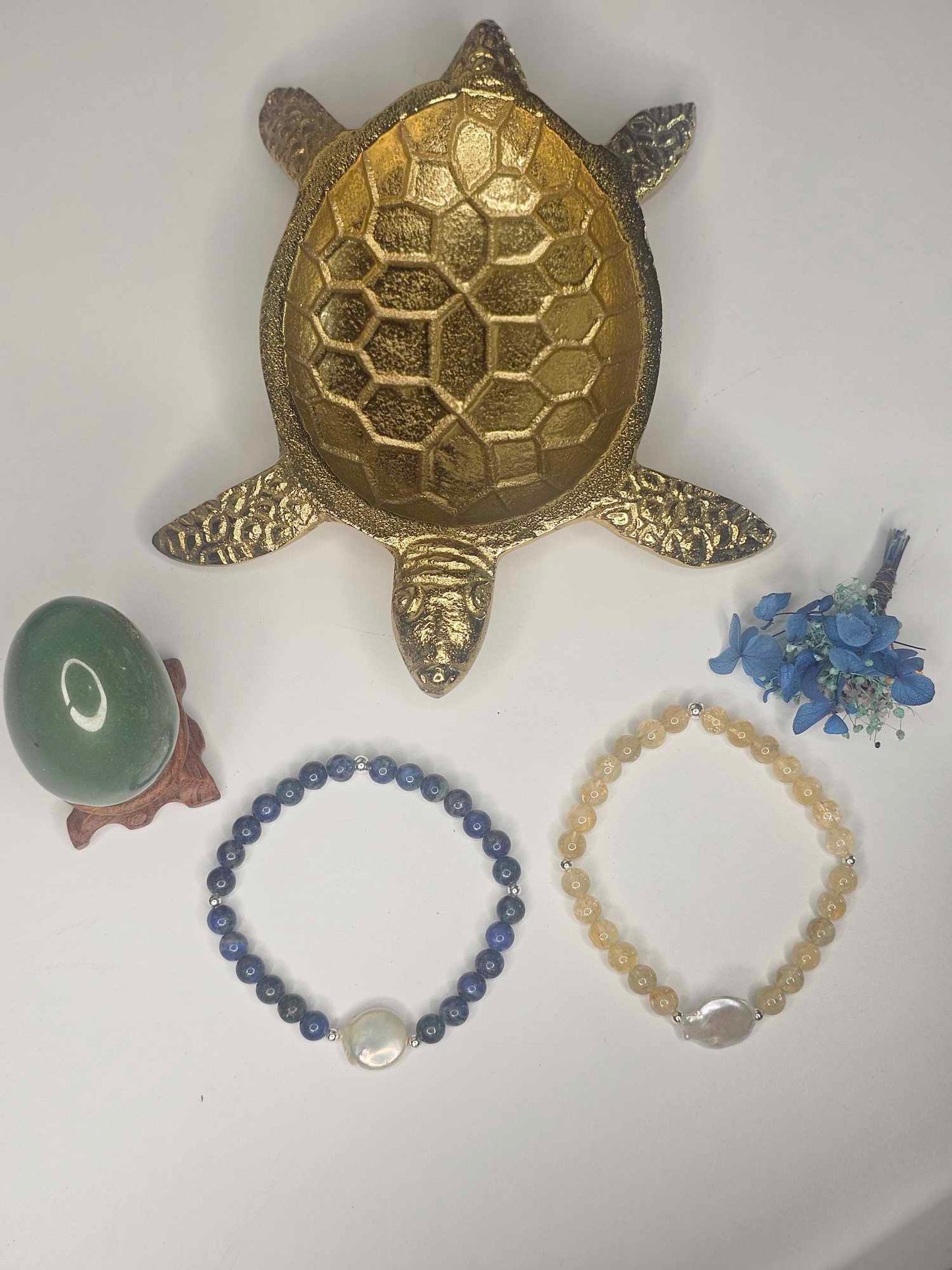 Green Lapis Lazuli & Freshwater Pearl