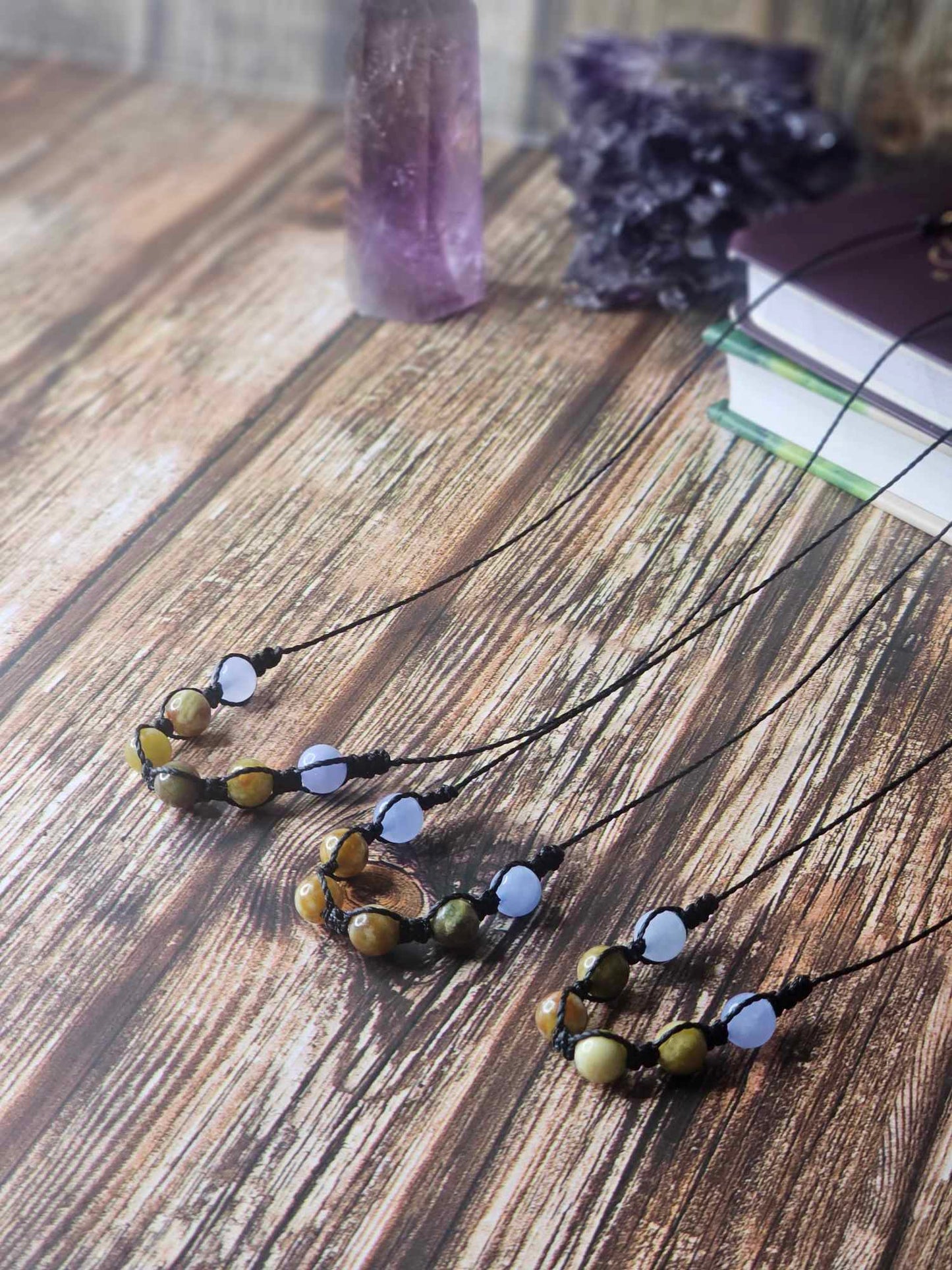 Russian Blood Serpentine Jade & Aquamarine Necklace