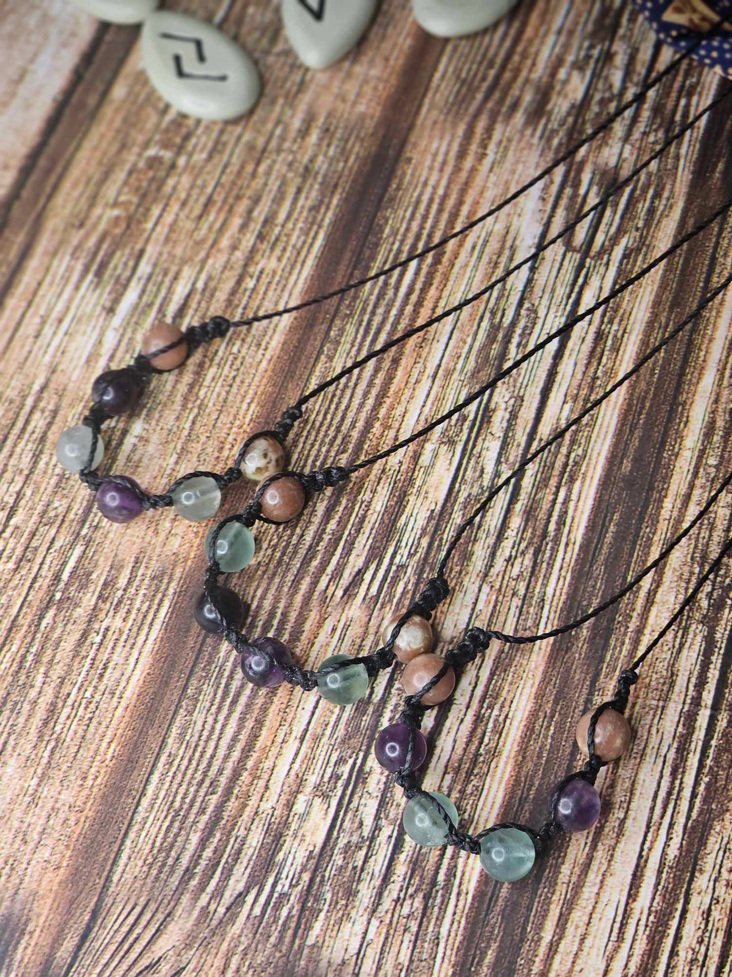 Fluorite & Cherry Blossom Jasper Necklace