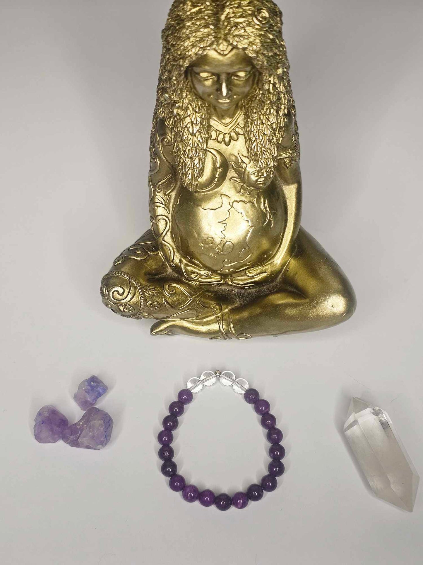 Charoite Clear Quartz Bracelet