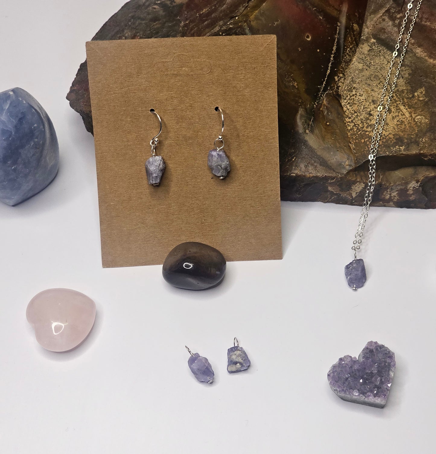 Raw Tanzanite Drop Earrings