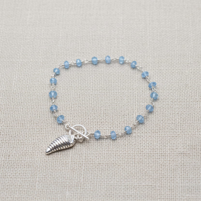 Tidal Whisper Apatite Shell Bracelet