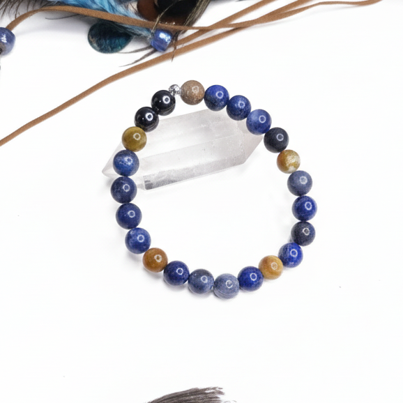 Serpentine, Hematite & Sodalite Bracelet