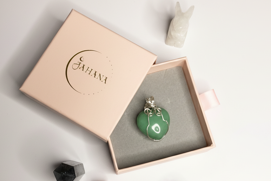 Green Aventurine Wrapped Heart