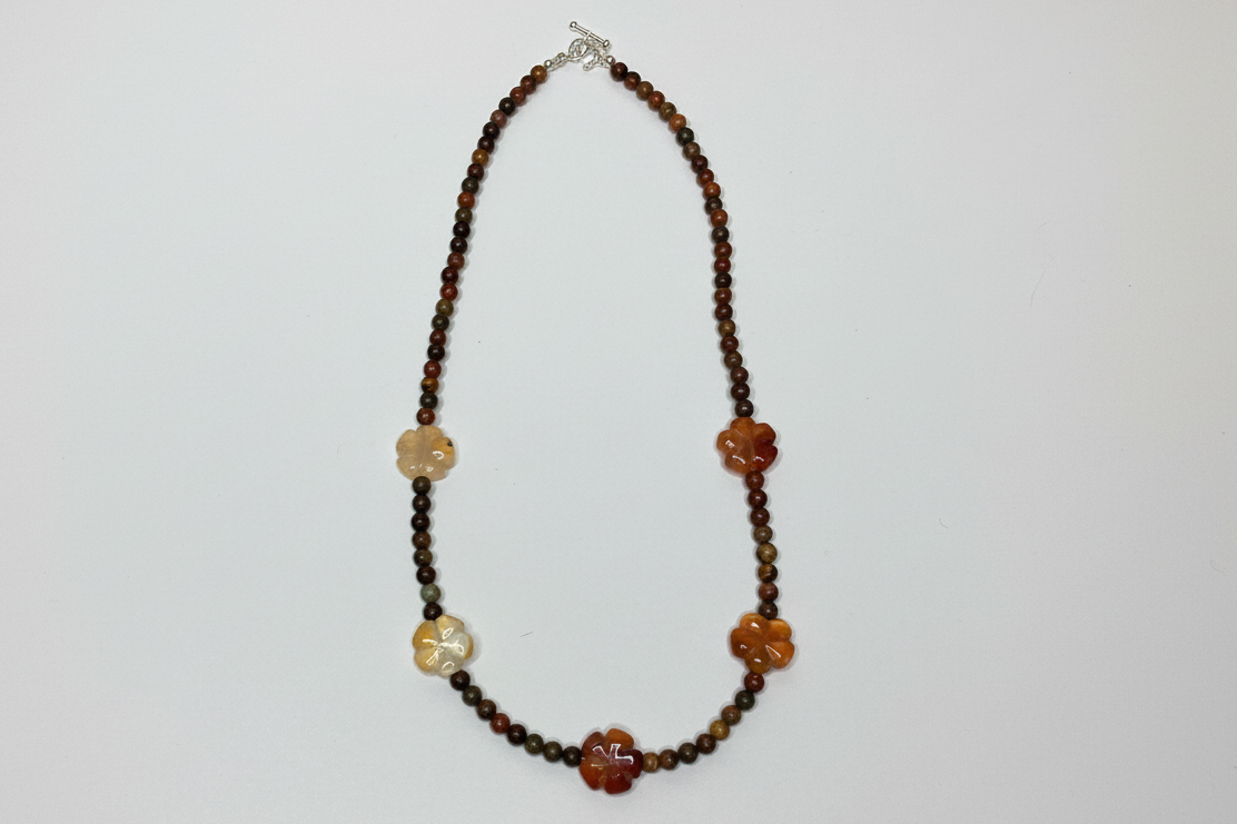Picasso and Carnelian Flower Necklace