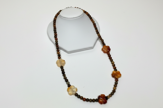 Picasso and Carnelian Flower Necklace