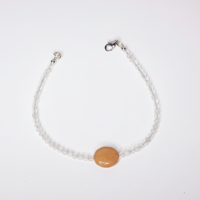 Clear Quartz and Red Aventurine Bracelet
