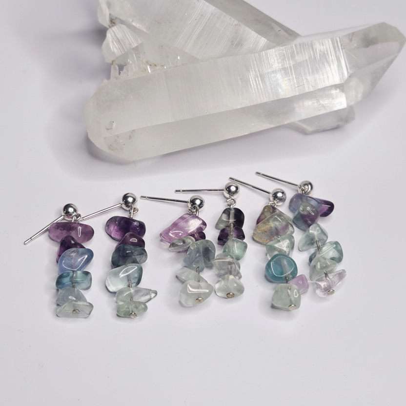 Fluorite Chip Studs