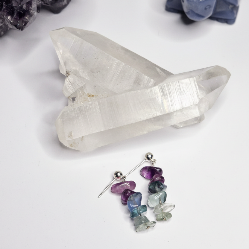 Fluorite Chip Studs