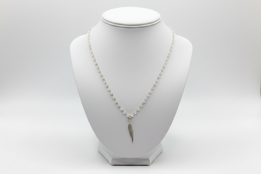 Moonstone with Feather Charm