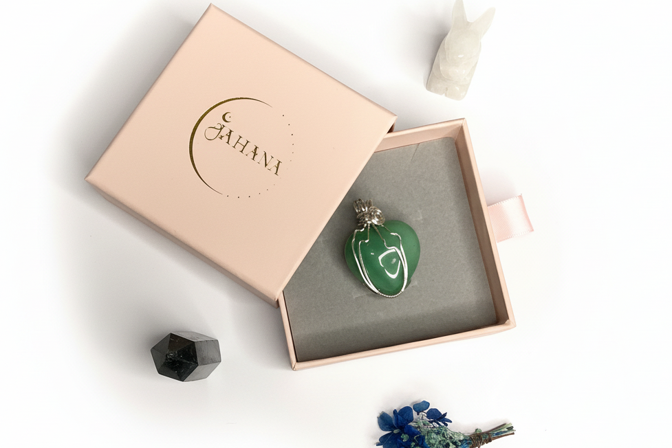 Green Aventurine Wrapped Heart