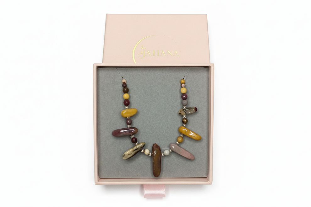 Mookaite Chip Sterling Silver  Necklace