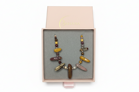 Mookaite Chip Sterling Silver  Necklace