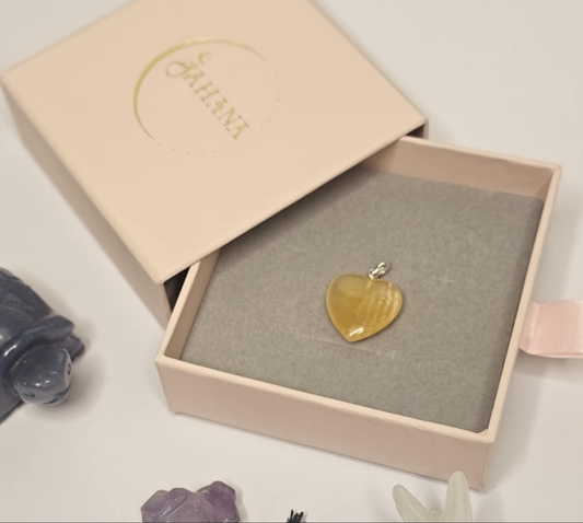 Honey Calcite Heart Shaped Pendant