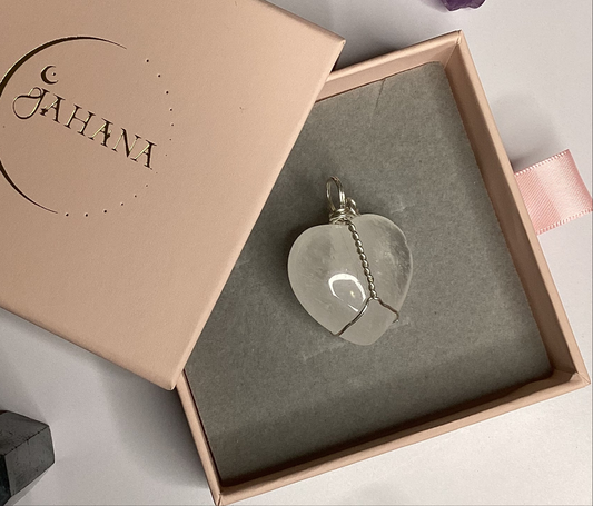 Clear Quartz Wrapped Heart