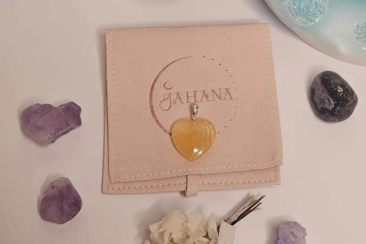 Honey Calcite Heart Shaped Pendant