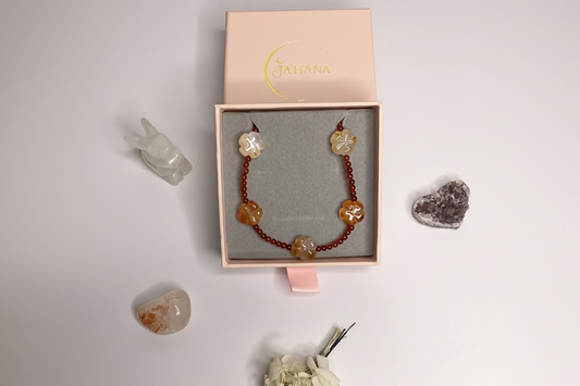 Carnelian Flower Necklace