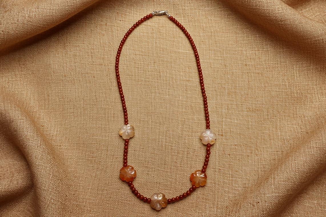 Carnelian Flower Necklace