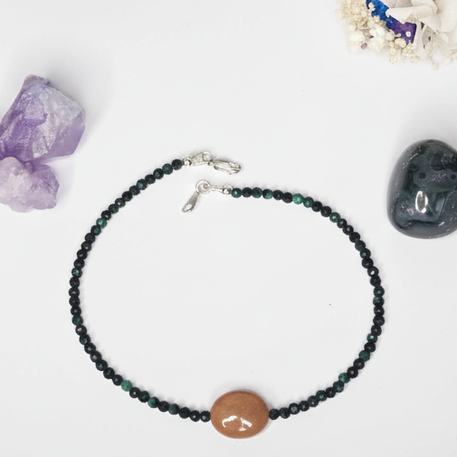Malachite and Red Aventurine Anklet