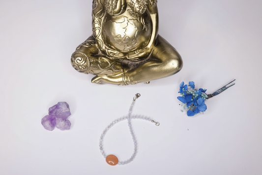 Chalcedony and Red Aventurine Anklet