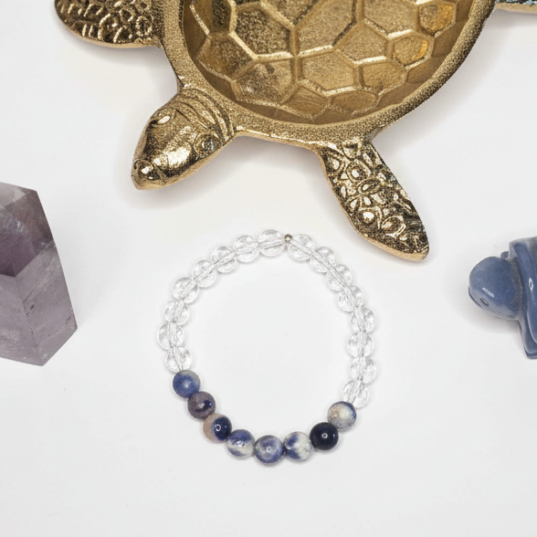 Clear Quartz and Sodalite Bracelet