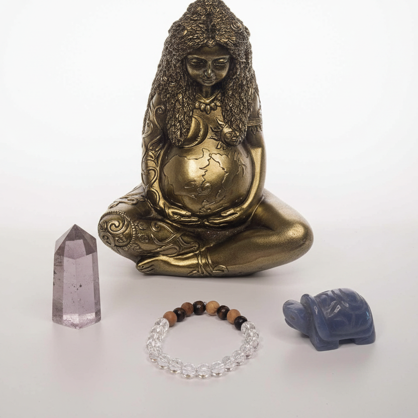 Clear Quartz and Rosewood Bracelet